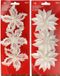 Gerimport Kerstboom bloemen op clip - 6x stuks - wit - kunststof - kerstornamenten