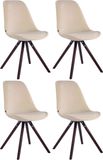 CLP Toulouse Set van 4 Stoelen - Rond frame - Fluweel creme cappuccino