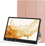 Selected by GSMpunt.nl Samsung Tablet Hoes Geschikt voor Samsung Galaxy Tab S8+ / S7+ / S7 FE | Luxe Tri-Fold Book Case | Kunst Leren Bescherm Hoes | Standaard Functie | Roze