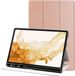 Selected by GSMpunt.nl Samsung Tablet Hoes Geschikt voor Samsung Galaxy Tab S8+ / S7+ / S7 FE | Luxe Tri-Fold Book Case | Kunst Leren Bescherm Hoes | Standaard Functie | Roze