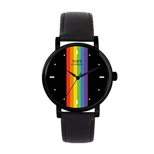 Toff London Pride Lineaire zwarte wapenstokken Horloge - 5059911106504