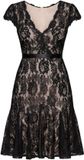 Ombre LARICA Jurk - Korte Mouw - Rits - Gebloemd Zwart XS