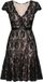 Ombre LARICA Jurk - Korte Mouw - Rits - Gebloemd Zwart XS