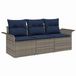 vidaXL Bankstel 3-zits Grijs en Marineblauw