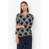 Soyaconcept top met print - donkerblauw