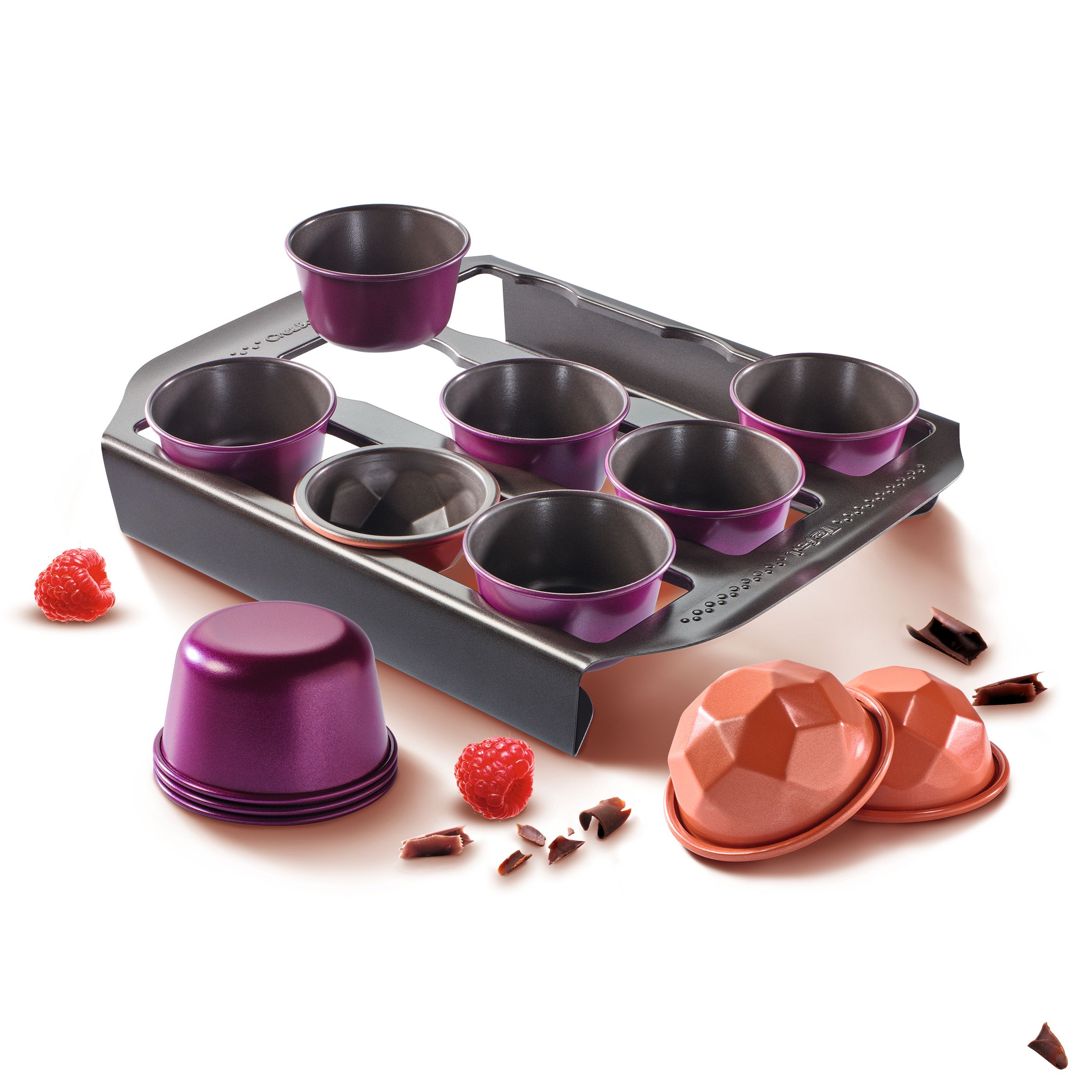 Tefal Creabake J304SS Cake Mould - Round - 12 Pieces