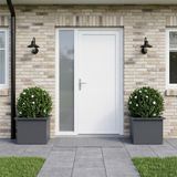 vidaXL - Tuinplantenbak - met - led - 2 - st - Antraciet - 30 - x - 40 - x - 30 - cm - Staal