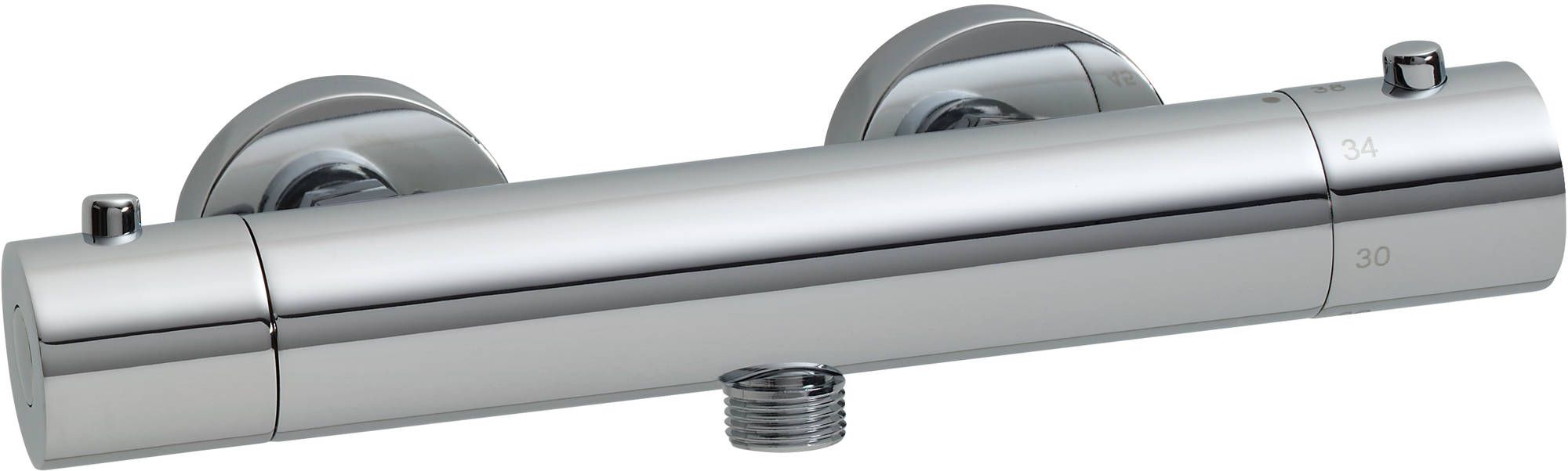 Saqu Essential Douchethermostaat 12 cm - Chroom - Douchekraan