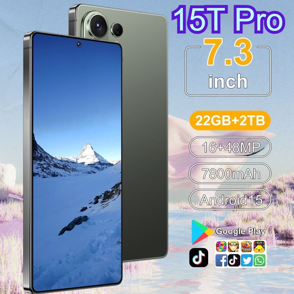CHOTOG NIEUWE HOT 15T Pro Originele 7800mAh 7.3HD Mobiele Telefoons 5G Dual SIM Mobiele Telefoons 22GB+2TB Android 15 Wereldwijd Ontgrendeld Smartphone