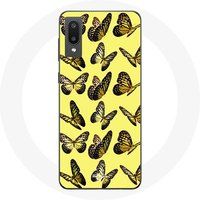 Maniacase Etui voor Samsung Galaxy A02 Vlinders Gele Achtergrond