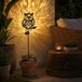 Lampe solaire extérieure Hibou - Figurine en verre avec LED blanc chaud - Résistant aux intempéries et décoratif - Décoration de jardin unique