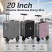 Valise électrique - Trolley de cabine, 50 cm - Valise à roulettes - Grande capacité - Coque rigide en ABS - 4 roulettes pivotantes - Serrure TSA - Lilas