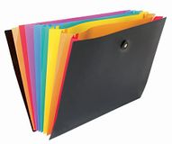 VIQUEL RAINBOW Horizontale map met 8 vakken van polypropyleen 8/10, zwart binnenkant meerkleurig