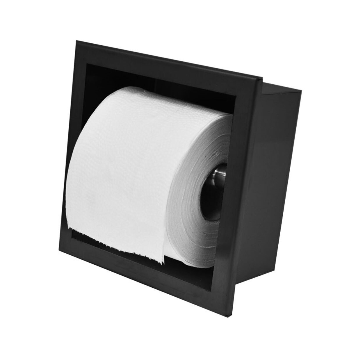 Wiesbaden inbouw toiletrolhouder RVS mat zwart