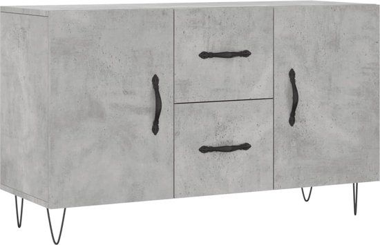 vidaXL Dressoir 100x36x60 cm Betongrijs Hout