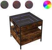 vidaXL Salontafel met Infinity LED 50x50x51 cm Gerookt Eikenkleurig