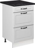 Vicco Keukenonderkast R-Line, Wit landelijk/Wit, 50 cm antraciet werkblad