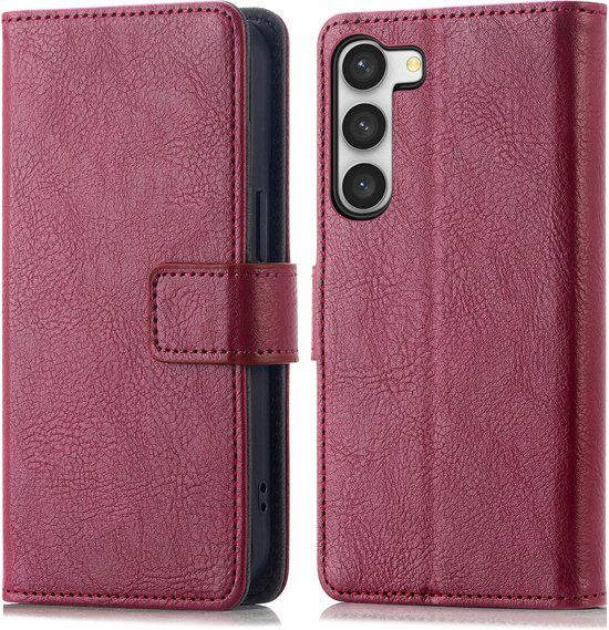 iMoshion Hoesje Samsung Galaxy S23 - Book Case - Donkerrood - Met Pasjeshouder