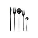 DKD Home Decor Bestekset, zwart, roestvrij staal, 3 x 1,5 x 13 cm, 20 stuks