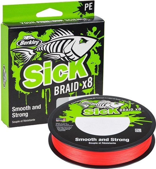 Berkley Sick Braid - Red - 0.08mm - 300m - 6kg - Braided Line