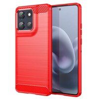 Motorola Coque pour Motorola Moto G86 / G86 Power 5G - housse etui silicone gel carbone + film ecran - ROUGE