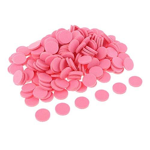 Inzopo 200 stuks 21mm olie pad kleurrijke vilt pads ronde vulling pads voor parfum medaillon ketting hanger armband etherische olie diffuser medaillon accessoires - roze roze