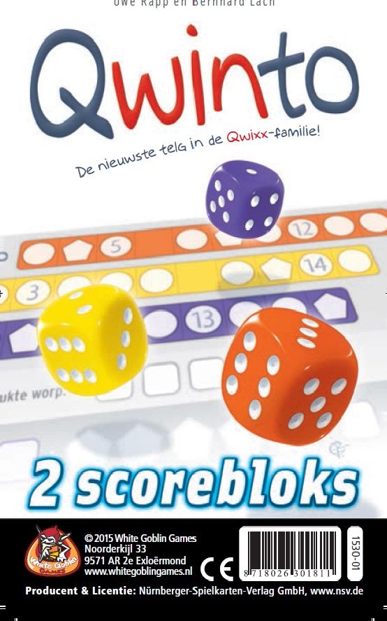 White Goblin Games Qwinto Bloks extra scorebloks - Bordspel accessoires - multi - 8 jaar