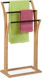 Relaxdays Handdoekenrek van bamboe met 3 stangen