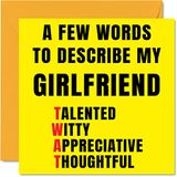 Onbeleefde Tw*t Onbeleefde verjaardagskaarten voor vriendin - Weinig woorden beschrijven Tw* t - Joke Happy Birthday Card voor vriendin van vriend partner, Banter verjaardagscadeau, 145 mm x 145 mm aanstootgevende