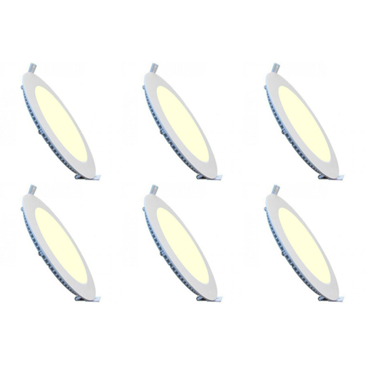 BES LED LED Downlight Slim 6 Pack - Inbouw Rond 3W - Warm Wit 2700K - Mat Wit Aluminium - Ã˜83mm