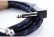Cordial 14781 Jackplug Instrumenten Aansluitkabel [1x Jackplug male 6,3 mm (mono) - 1x Jackplug male 6,3 mm (mono)] 5 m Zwart, Blauw Textielmantel