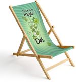 Ferocity Opklapbare ligstoel Houten strandstoel met afneembare hoes 120 x 58 x 45 cm Mojito Dieet
