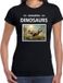 Bellatio Decorations Amazing Dinosaurs Dieren foto t-shirt T-rex dino - zwart - dames - M