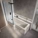 Hudson Reed Baignoire douche asymétrique moderne - 170 x 85 cm - Pare-baignoire noir - Angle gauche - Sanford