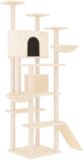 vidaXL Arbre à chat avec poteaux à gratter en sisal 191 cm crème
