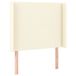 VidaXL Hoofdbord met randen 83x16x118/128 cm kunstleer crèmekleurig
