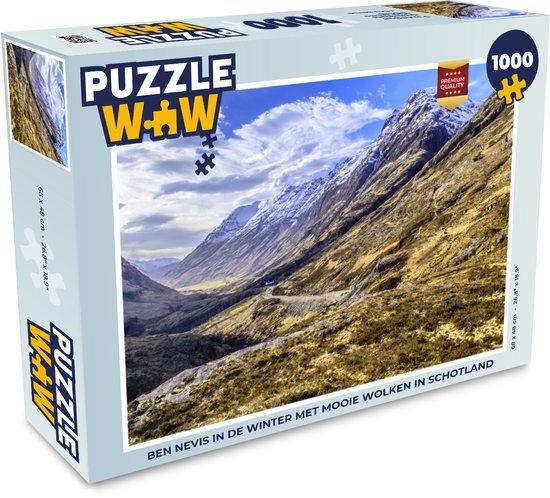 MuchoWow Puzzel Ben Nevis in de winter met wolken in Schotland - Legpuzzel - Puzzel 1000 stukjes volwassenen