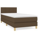 vidaXL Boxspringbed met matras, donkerbruin, 80x200 cm, gestoffeerd