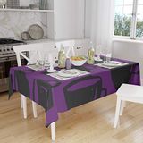 Bonamaison Tafelkleed, Anti-Mold, Sneldrogend, Waterdicht, 100% Polyester Tafellaken, Paars, zwart, 140 x 160 Cm