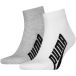 PUMA Chaussettes trois-quarts Unisexe (lot de 2), Vêtements, Blanc, 35-38