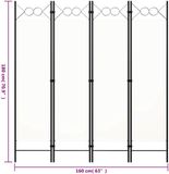 vidaXL Kamerscherm met 4 panelen 160x180 cm wit