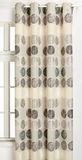 Home Maison 09347-8-AL gordijn, met oogjes, jacquard-cirkel, grijs/zilver, 140 x 260 cm