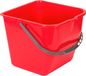 DITCOMBI Seau - Industriel - Professionnel - Carré - 18 l - Rouge - 31 x 35 x 28 cm - Avec bec verseur - Très résistant - S'adapte au chariot de nettoyage