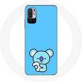 Maniacase Hoesje voor Xiaomi Redmi Note 10T 5G Bangtan BTS BT21 Koya RM blauwe achtergrond