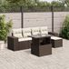 Maison Exclusive - Ensemble de meubles de jardin 6 pièces avec canapé et coussins, marron, en polyrotin