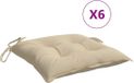 vidaXL Palletkussens 6 stuks 50x50x7 cm Oxford stof beige
