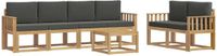 vidaXL - Bank loungeset - 6 zitplekken - Wit en antracietkleurig - Acacia hout