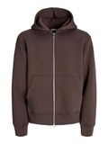JACK&JONES JCOCOVER SCUBA SWEAT ZIP HOOD SN Heren M Seal Brown