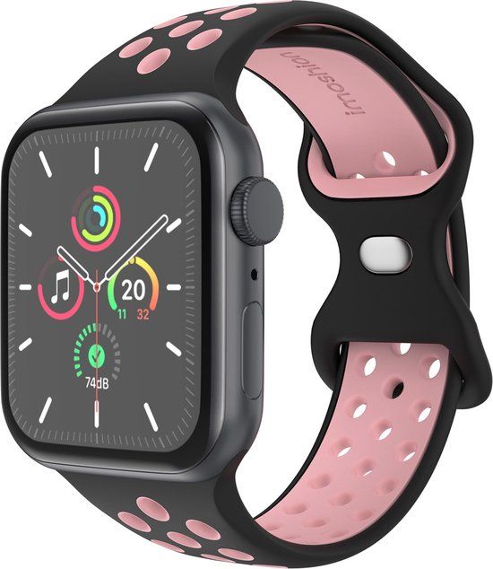 iMoshion Sport⁺ bandje Apple Watch 38/40/41mm - Black Pink - Maat M/L