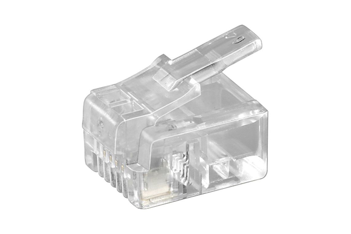 Goobay RJ-11/RJ-14 Connector - Male - Transparent